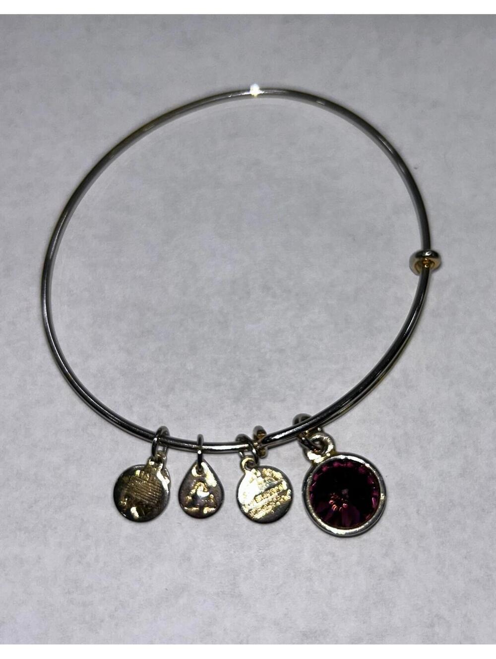 Beautiful Alex And Ani Garnet Stone & Charms Bracelet January Birthstone